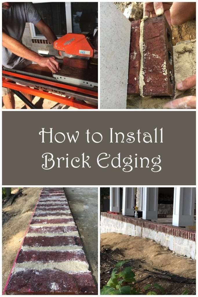 Pinterest Pin How to lay a brick border (brick roll lock)